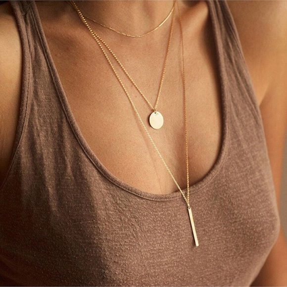 mam262 Jewelry - Gold Layered Bar Necklace